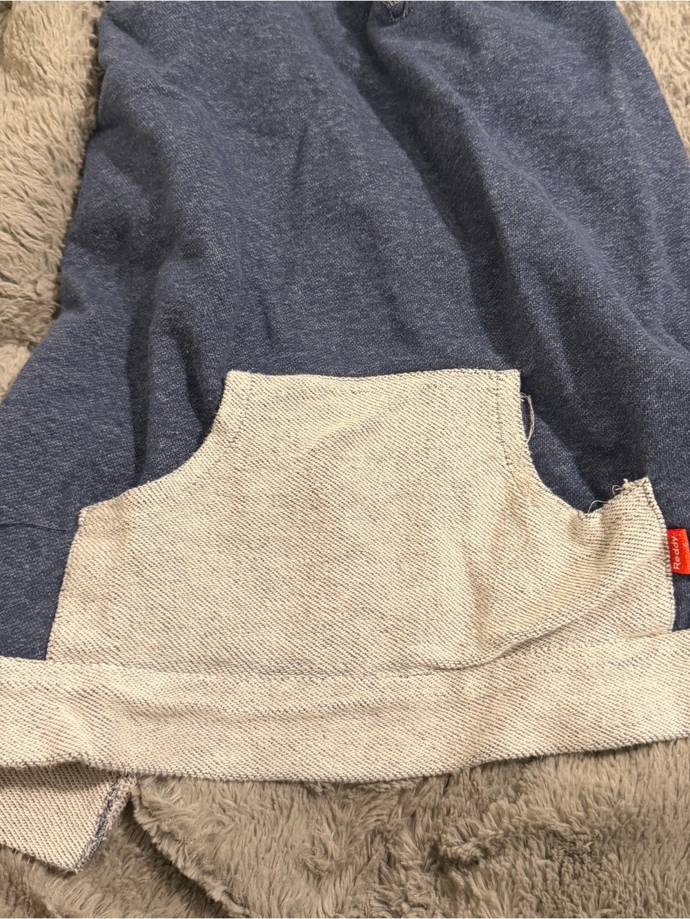 Blue and Cream Dog Hoodie (XXL) Comfortable Slip-On
